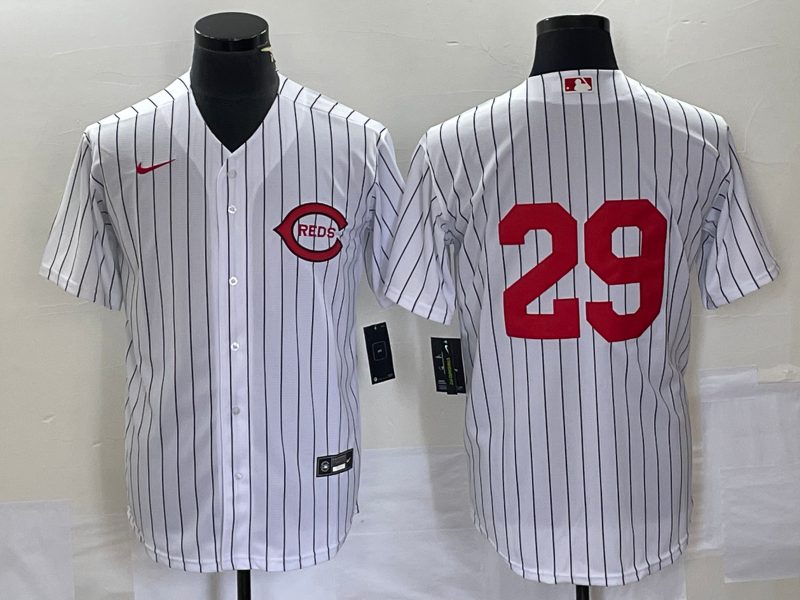 Men's Cincinnati Reds #29 TJ Friedl White Field of Dreams Stitched Baseball Jersey Men's Cincinnati Reds #29 TJ Friedl White Field of Dreams Stitched Baseball Jersey